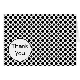 Cartões de agradecimentos preto de pontos de polca