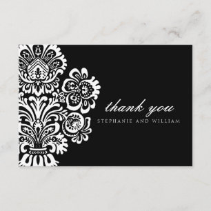 Cartões de agradecimentos preto e branco