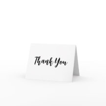 Cartões de agradecimentos preto e branco moderno s