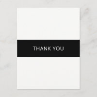 Cartões de agradecimentos preto e branco simples -