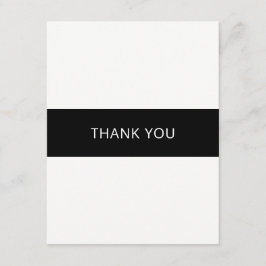 Cartões de agradecimentos preto e branco simples -