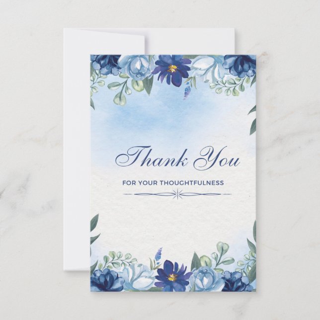 cartões de agradecimentos preto preto branco (Frente)