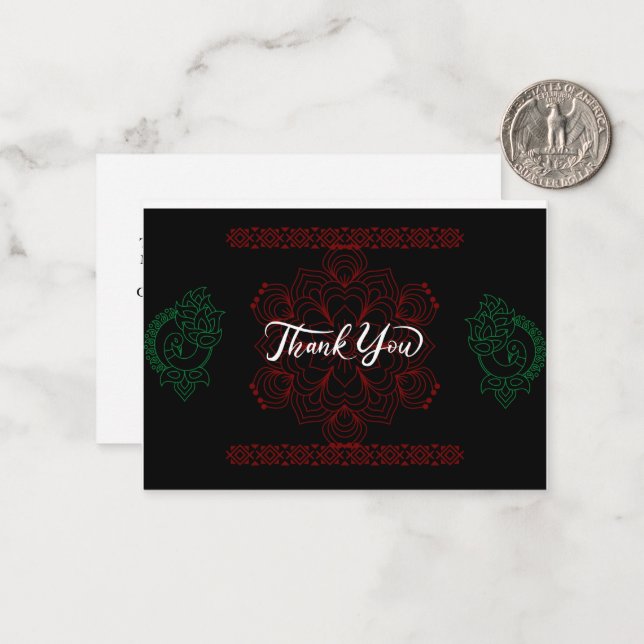 cartões de agradecimentos preto vermelho (Frente/Verso In Situ)