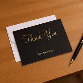 Cartões de agradecimentos Pretos/Dourados