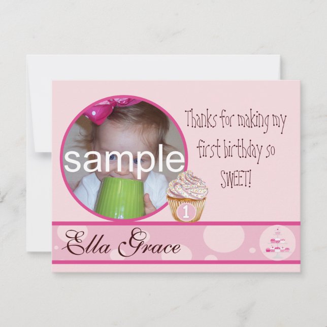 Cartões de agradecimentos primeiro aniversario (Frente)
