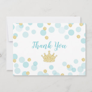 Cartões de agradecimentos Príncipe Confetti Azul