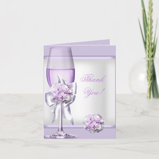 Cartões de agradecimentos que Wedding o Lilac roxo (Frente)