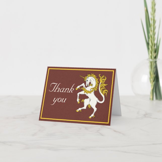 Cartões de agradecimentos Rampant Unicorn (Frente)