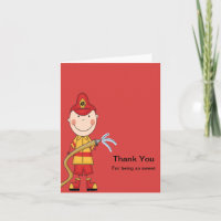 Cartões de agradecimentos Red Fireman