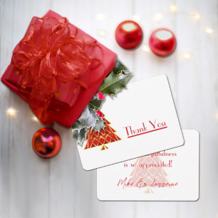 Cartões de agradecimentos Red Joyoux Noel