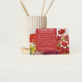 Cartões de agradecimentos Rich Vermelho de Florais