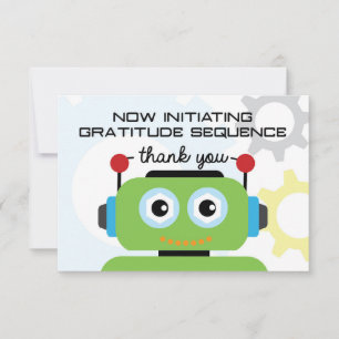 Cartões de agradecimentos robô Robot Party Obr