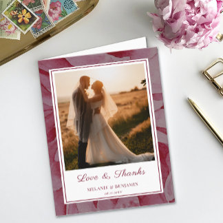 Cartões de agradecimentos Romântico de Rosa de Fot