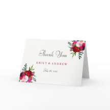 Cartões de agradecimentos Romântico Elegante de Ca