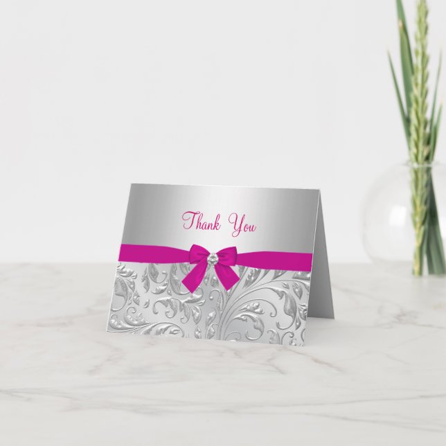 Cartões de agradecimentos rosa-Arco e espiral Flor (Frente)