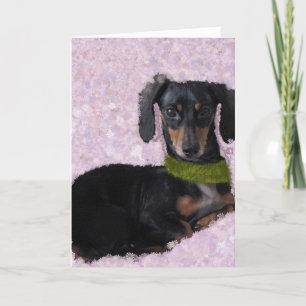 cartões de agradecimentos rosa daschund