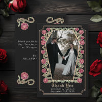 Cartões de agradecimentos Rosa de Casamento Gótico
