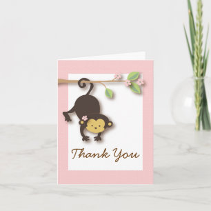 Cartões de agradecimentos Rosa De Macaco De Mod