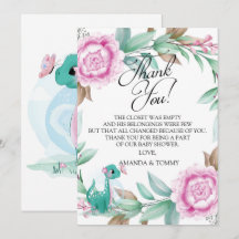 Cartões de agradecimentos Rosa Dinossauro Gelado