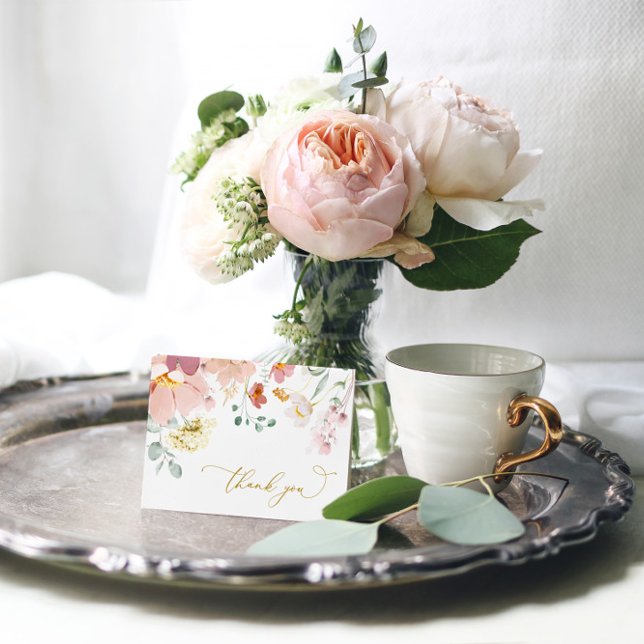 Cartões de agradecimentos Rosa e Vermelho de Flore (Criador carregado)