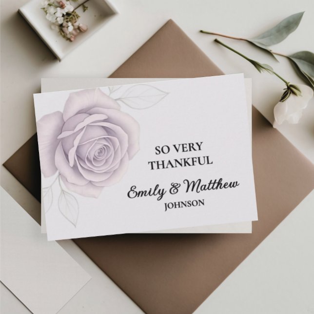 Cartões de agradecimentos Rosa roxo do Designer (Criador carregado)