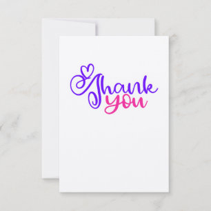 Cartões de agradecimentos rosa/roxo em papel kraft