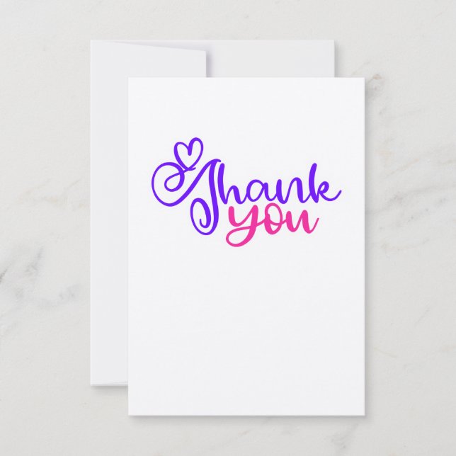 Cartões de agradecimentos rosa/roxo em papel kraft (Frente)