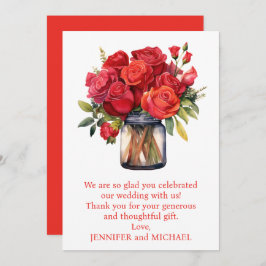 Cartões de agradecimentos Rosa vermelha