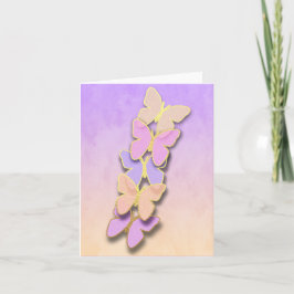 Cartões de agradecimentos Roxo e Borboletas Laranj