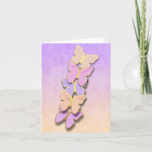 Cartões de agradecimentos Roxo e Borboletas Laranj