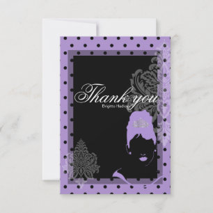 Cartões de agradecimentos roxo e preto