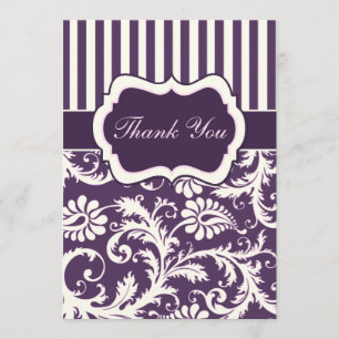 Cartões de agradecimentos Roxo, Marfim, Damasco Re