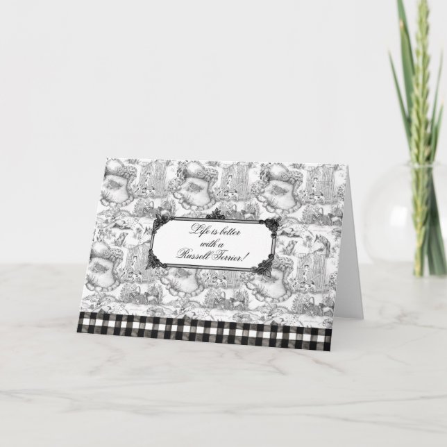 Cartões de agradecimentos RUSSELL Terrier Black To (Frente)