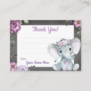 Cartões de agradecimentos Russo de Elefante Roxo