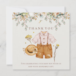 Cartões de agradecimentos Rustic Botanic Baby Boy