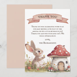 Cartões de agradecimentos Rustic Bunny Chá de fral