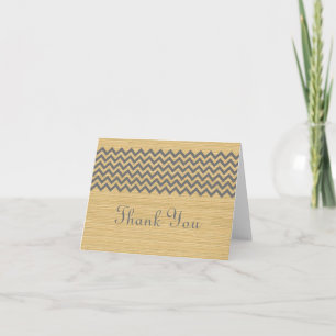 Cartões de agradecimentos Rustic Chevron cinza