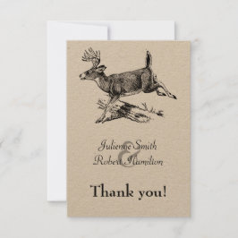 Cartões de agradecimentos Rustic Deer Woodland Cas