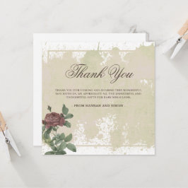 Cartões de agradecimentos Rustic Floral Minimalist