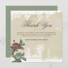 Cartões de agradecimentos Rustic Floral Minimalist