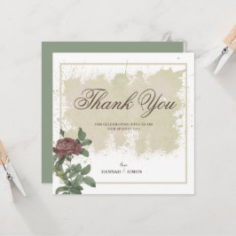 Cartões de agradecimentos Rustic Floral Minimalist