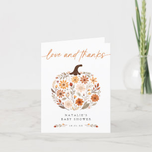 Cartões de agradecimentos Rustic Floral Pumpkin Ch