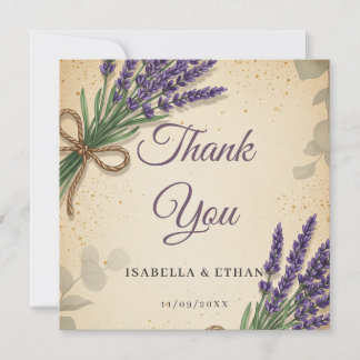 Cartões de agradecimentos Rustic Lavanda Wedding