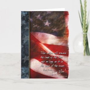 Cartões de agradecimentos Rustic U.S. Flag