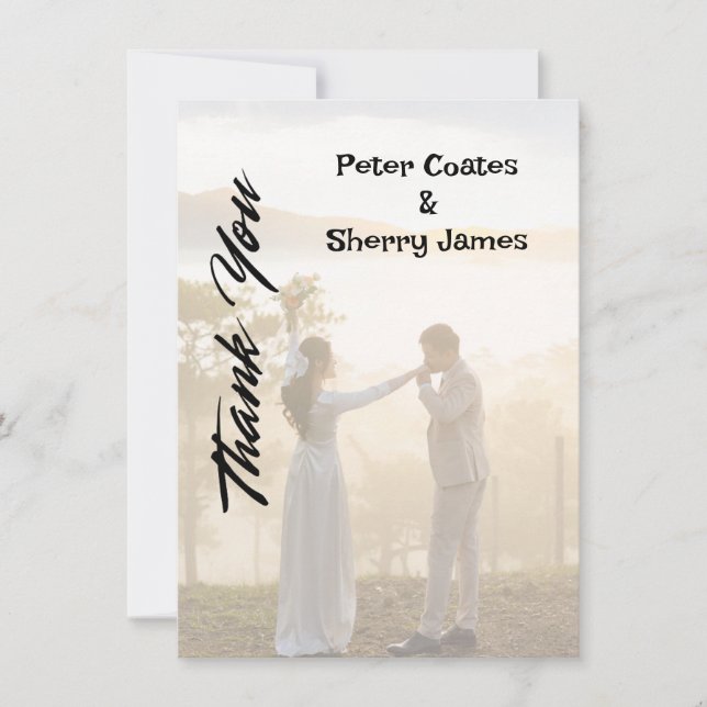 Cartões de agradecimentos Rustic Wedding (Frente)