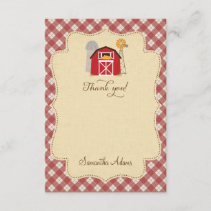 Cartões de agradecimentos rústicos da fazenda