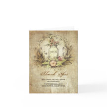 cartões de agradecimentos rústicos do casamento do