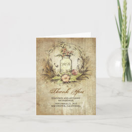 cartões de agradecimentos rústicos do casamento do