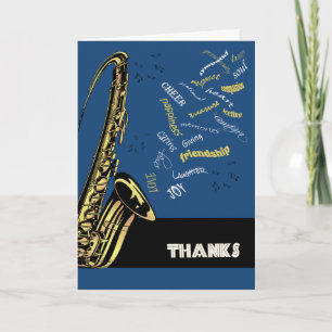 Cartões de agradecimentos Saxofone Jazz