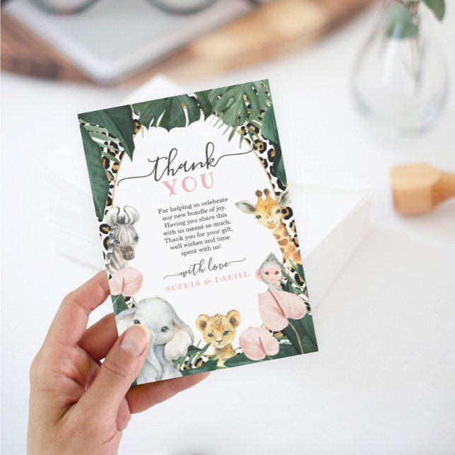 Cartões de agradecimentos Selvagem de Animais Safa (Criador carregado)